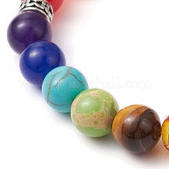 Chakra Theme Natural & Synthetic Mixed Gemstone Beaded Stretch Bracelets&nbsp;BJEW-JB11283
