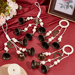 4Pcs 2 Styles Iron Bell Pendant Decoration&nbsp;HJEW-GO00088