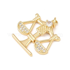 Brass Micro Pave Cubic Zirconia Pendants&nbsp;KK-G544-29G