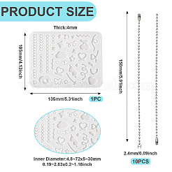 DIY Heart Pendant Silicone Molds & Iron Pendant Making Kits&nbsp;DIY-TA0011-01