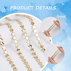 2 Rolls Cloth Star Lace Trims&nbsp;STIC-GF0001-37B
