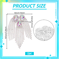 Iron with Rhinestone Tassel Rivet Epaulettes&nbsp;AJEW-WH0481-527A
