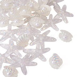 26Pcs 2 Styles UV Plating Ocaen Theme Transparent Resin Cabochons&nbsp;CRES-TA0001-54