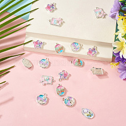 24Pcs 6 Styles Alloy Enamel Pendants&nbsp;ENAM-TA0003-27