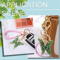 Butterfly Alloy Rhinestone Keychain&nbsp;KEYC-YW00114-01