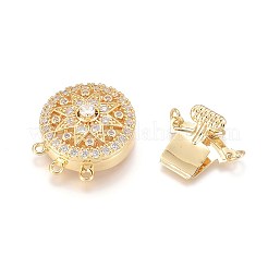 Brass Micro Pave Cubic Zirconia Box Clasps&nbsp;ZIRC-F107-07G