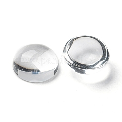 Transparent Half Round Glass Cabochons&nbsp;X-GGLA-R027-14mm