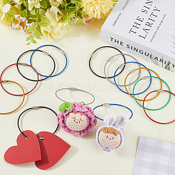 36Pcs 6 Colors Rubber Cover Stainless Steel Wire Cable Keychains&nbsp;FIND-SC0013-71B