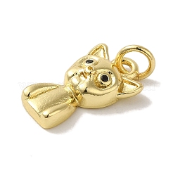 Rack Plating Brass Micro Pave Black Cubic Zirconia Pendants&nbsp;KK-P267-30G