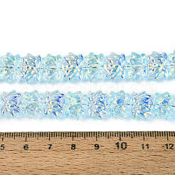Baking Paint Electroplate Transparent Glass Beads Strands&nbsp;EGLA-N020-04F