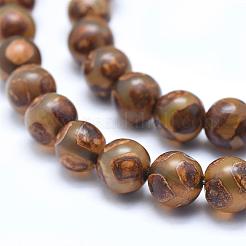 Tibetan Dzi Semi-Precious Stone Beads&nbsp;G-J358-06-8mm
