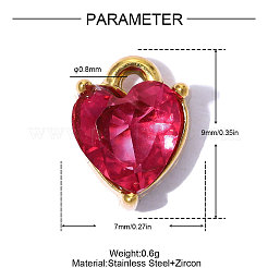 Valentine's Day 304 Stainless Steel Charms&nbsp;STAS-OY014-92G
