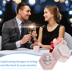 3-Slot Hexagonal Velvet Ring Boxes&nbsp;AJEW-WH0471-26B