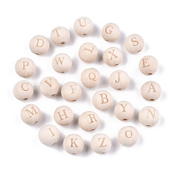 Unfinished Natural Wood European Beads&nbsp;WOOD-S045-143A-01