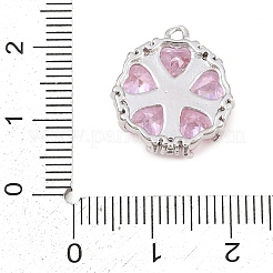 Brass Pave Pink Cubic Zirconia Pendants&nbsp;CU-CBAF1EE-03P