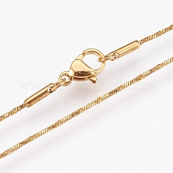 304 Stainless Steel Snake Chain Necklaces&nbsp;NJEW-G313-20G