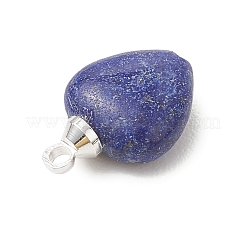 Natural Amethyst & Flower Amazonite & Lapis Lazuli & Rose Quartz Heart Charms&nbsp;PALLOY-JF04889-01