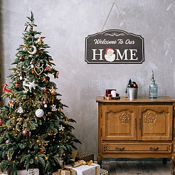 Natural Wood Hanging Wall Decorations for Front Door Home Decoration&nbsp;HJEW-WH0017-08