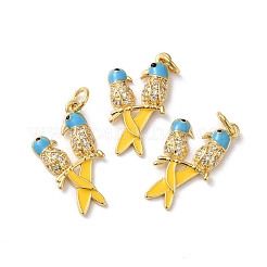 Rack Plating Brass Cubic Zirconia Pendants&nbsp;KK-D074-21G