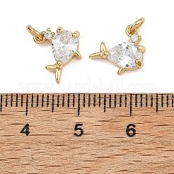 SHEGRACE Brass Micro Pave Clear Cubic Zirconia Charms&nbsp;XGRQ2O026-420G