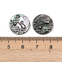 Natural Black Lip Shell Carved Cabochons&nbsp;SSHEL-B006-01B-C