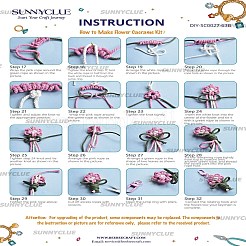 DIY Flower Cotton String Threads Knitting Pendant Decoration Making Kits&nbsp;DIY-SC0027-63B