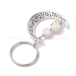 5Pcs Alloy & Synthetic Turquoise & Resin Keychain&nbsp;KEYC-JKC00777-02