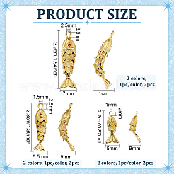 6Pcs 6 Styles Brass Micro Pave Cubic Zirconia Pendants&nbsp;KK-PH0015-23