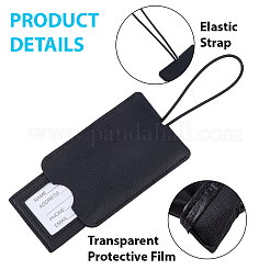 2Pcs PU Leather Pull Out Luggage Tag with Lanyard&nbsp;AJEW-CL0001-89A