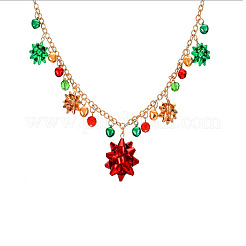 Christmas Bell & Flower Alloy Pendant Necklaces&nbsp;WGBF40A-01