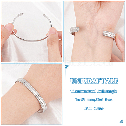 1Pc Stainless Steel Cuff Bangle for Women&nbsp;BJEW-UN0001-41P