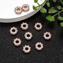Brass Cubic Zirconia European Beads&nbsp;ZIRC-F001-101RG