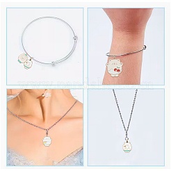 20Pcs 4 Styles Alloy Enamel Pendants&nbsp;ENAM-FS0004-13