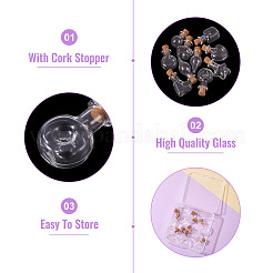 10Pcs 10 Styles Mini High Borosilicate Glass Bottle Bead Containers&nbsp;BOTT-TA0001-01