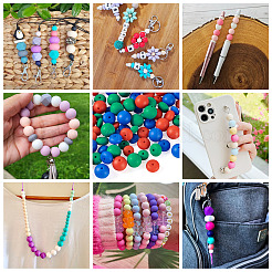 90Pcs 9 Styles Round Silicone Focal Beads&nbsp;SIL-TA0003-59