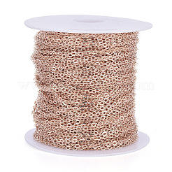 Brass Flat Oval Cable Chains&nbsp;CHC025Y-01-RG