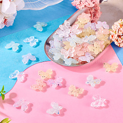 50Pcs 5 Colors Marbled Stone Style Opaque Acrylic Beads&nbsp;OACR-TA0003-64