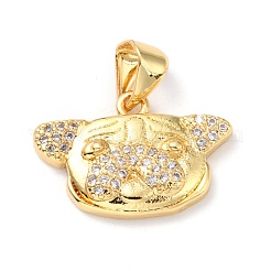 Brass Micro Pave Cubic Zirconia Pendants&nbsp;ZIRC-H120-01G