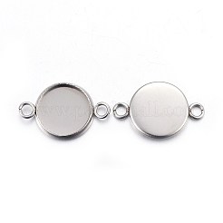 Tarnish Resistant 304 Stainless Steel Cabochon Connector Settings&nbsp;LS-STAS-F191-15P-D