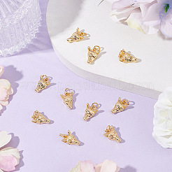 10Pcs Brass Micro Pave Cubic Zirconia Pendants&nbsp;KK-BBC0024-91