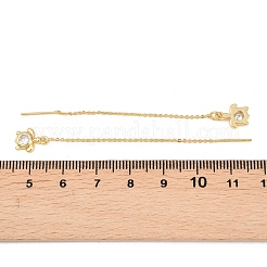 Brass Clear Cubic Zirconia Ear Thread&nbsp;EJEW-H182-05B-G