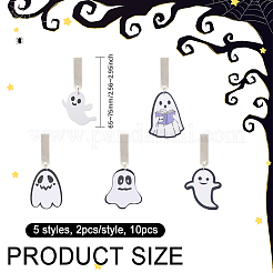 10Pcs 5 Styles Ghost Acrylic Shoe Charms&nbsp;HJEW-CA00021