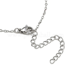 304 Stainless Steel Cable Chain Bracelet with Enamel Rondelle Beaded&nbsp;BJEW-G683-02P-01