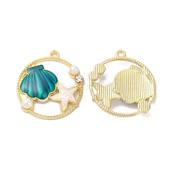 Alloy Enamel Pendants&nbsp;PALLOY-D016-15G-02