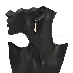 304 Stainless Steel & Brass Fish Dangle Earrings&nbsp;EJEW-JE06635