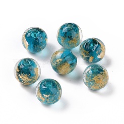 Handmade Gold Foil Glass Beads&nbsp;LAMP-C004-03C