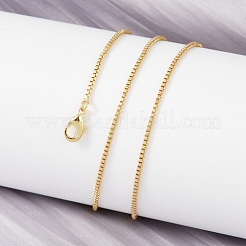 Brass Box Chain Necklaces&nbsp;X-NJEW-K123-11G