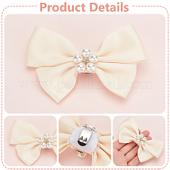 2 Pairs 2 Colors Polyester Bowknot Bridal Shoe Decoration&nbsp;DIY-PH0020-72