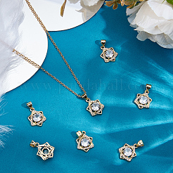 16Pcs Rack Plating Brass Micro Pave Cubic Zirconia Pendants&nbsp;KK-BBC0017-21