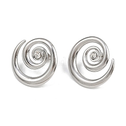 304 Stainless Steel Rhinestone Vortex Spiral Stud Earrings&nbsp;EJEW-K314-01P